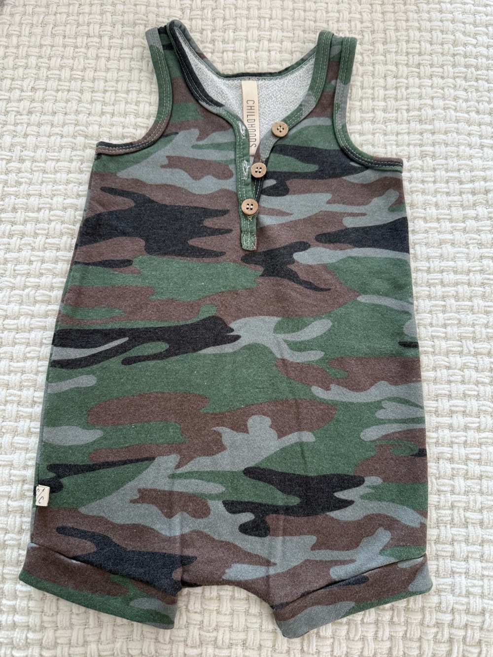 Childhoods Camo Tank Romper - Green Camo